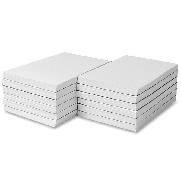 4 X 6 in 100 Sheets Pack of 12 White School Smart Scratch Pad with Chipboard Back